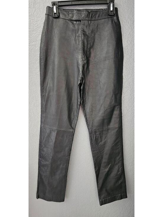 Excelled Pants - Vintage Women's Excelled Leather Pants Straight Leg Black Size 4 REG Zip Fly